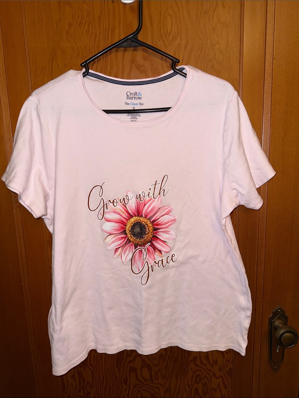 croft & barrow Light Pink Floral 'Grow with Grace' Short Sleeve Tee